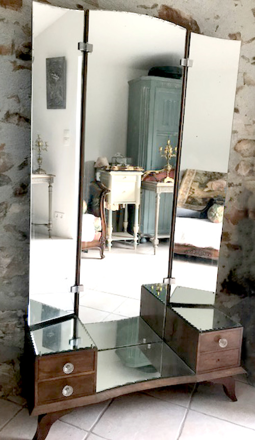 vintage french mirrored dressing table